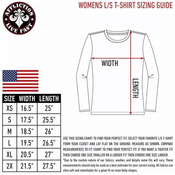 AFFLICTION Women's T-Shirt L/S CYPRESS Tee Biker - Picture 4 of 12